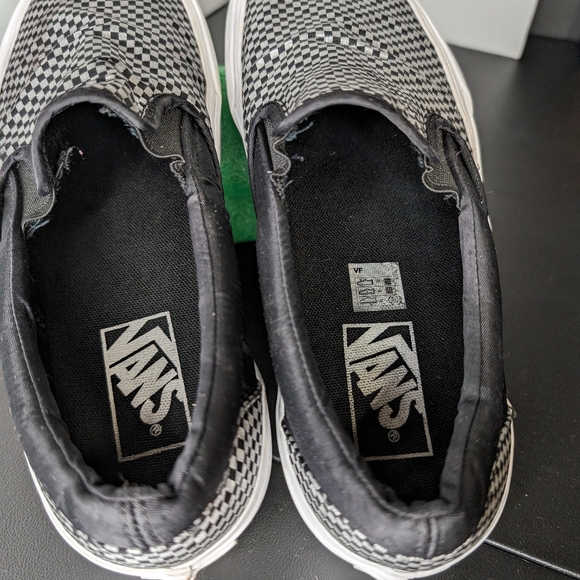 Vans classic vintage 8.5 Sparkle platform black & silver check slip on sneakers - Picture 7 of 8